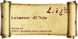 Leimeter Áhim névjegykártya